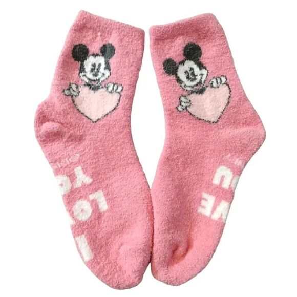 Disney Pink Mickey Socks Minnie Earrings And Hair Scrunchies Bundle NWT - Picture 8 of 13